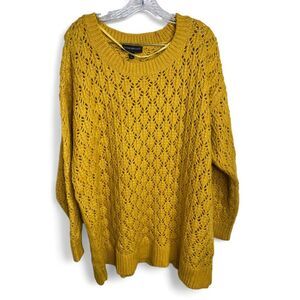 Lane Bryant Yellow Mustard Cable Knit Sweater Size 22/24